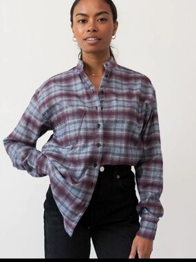 Wayward Fit Tunic in Maroon and Blue